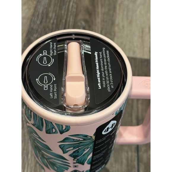 Limited Edition HydroJug Traveler 40oz Monstera Tumbler SOLD OUT Pink and Green - Picture 7 of 8
